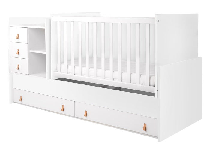 Cama de madeira convertível Kikka Boo Lorena Blanco