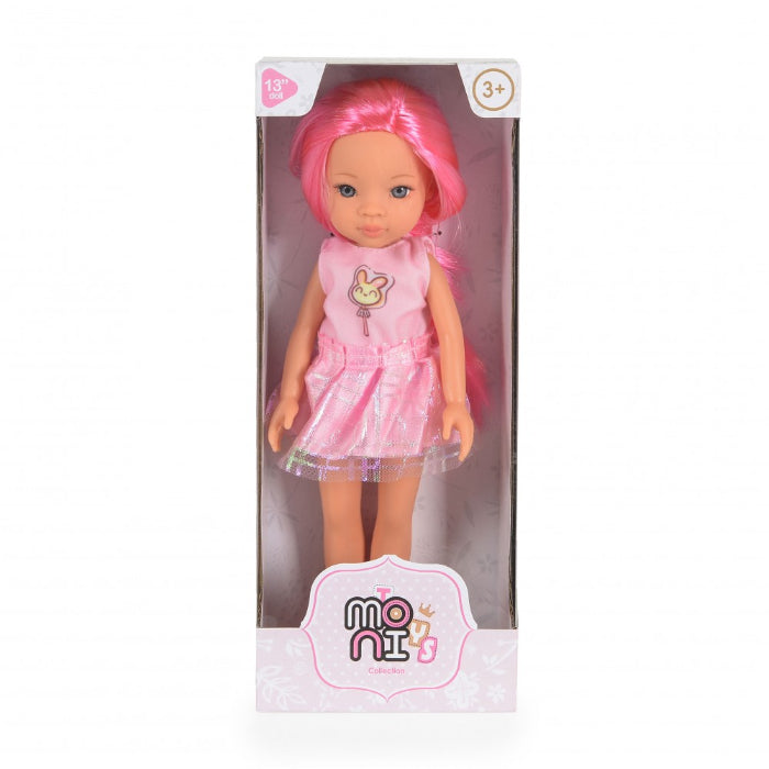 Boneca Moni Pretty Doll Pink Hair 33 cm