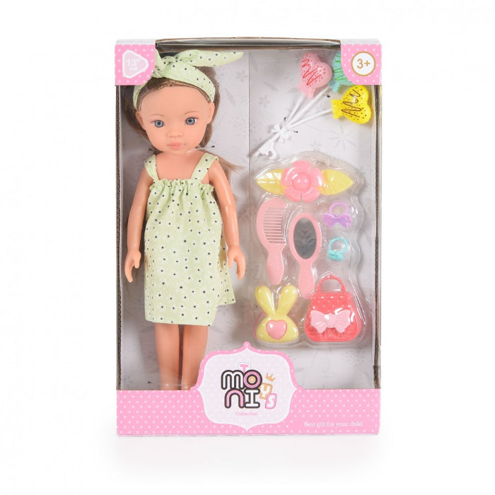 Boneca Pretty Doll com acessórios 33 cm