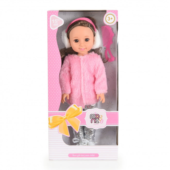 Boneca Pretty Girl Moni blusa rosa 38 cm