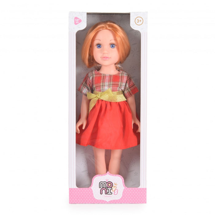 Boneca Pretty Girl Moni laranja com laço 46 cm