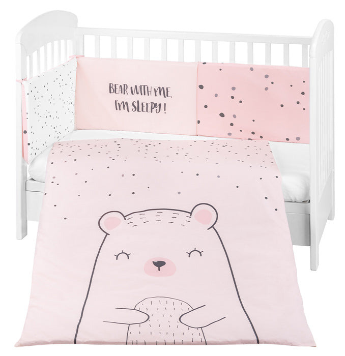 Conjunto jogo de cama 2pçs 60x120cm Kikka Boo Bear with me Rosa
