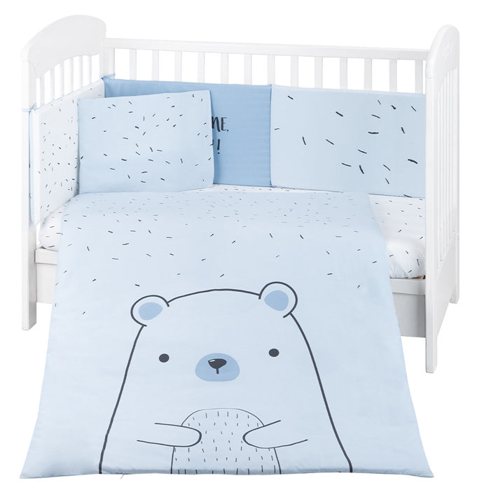 Conjunto jogo de cama 6pçs 70x140cm Kikka Boo Bear with me Azul