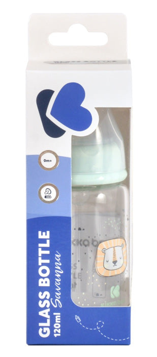 Biberão de vidro 120ml Kikka Boo Savanna Menta