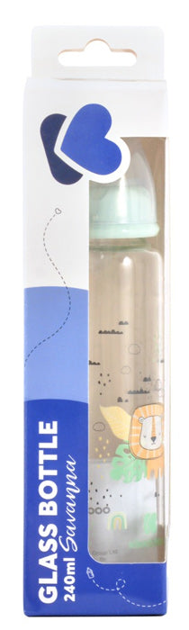 Biberão de vidro 240ml Kikka Boo Savanna Menta