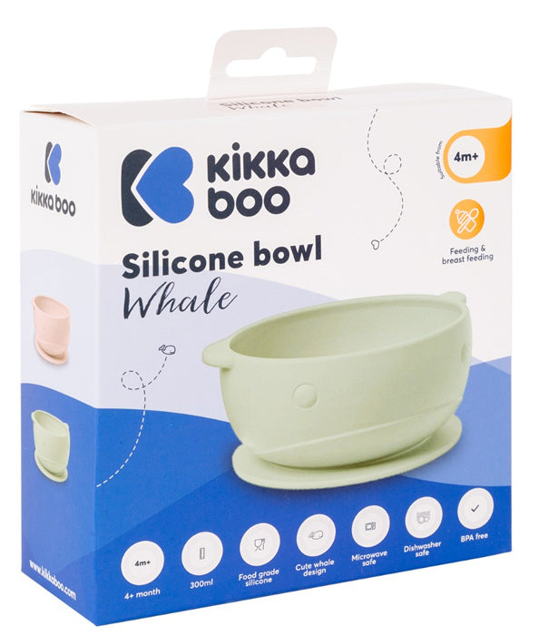 Tigela de silicone Kikka Boo Whale Menta