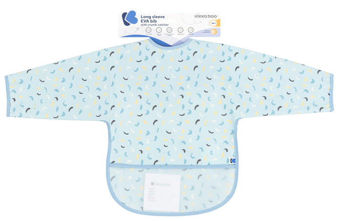 Babete com mangas compridas Kikka Boo Arty Azul Pattern
