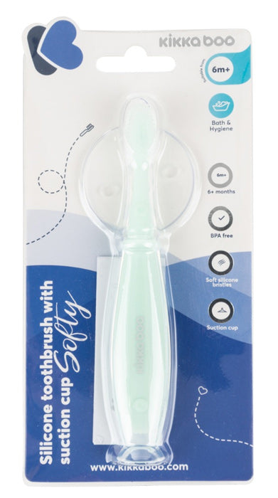 Escova de dentes em silicone com ventosa Kikka Boo Softy Menta