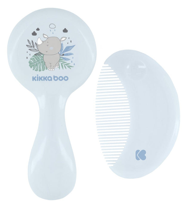 Pente e escova com cerdas naturais Kikka Boo Savanna Azul