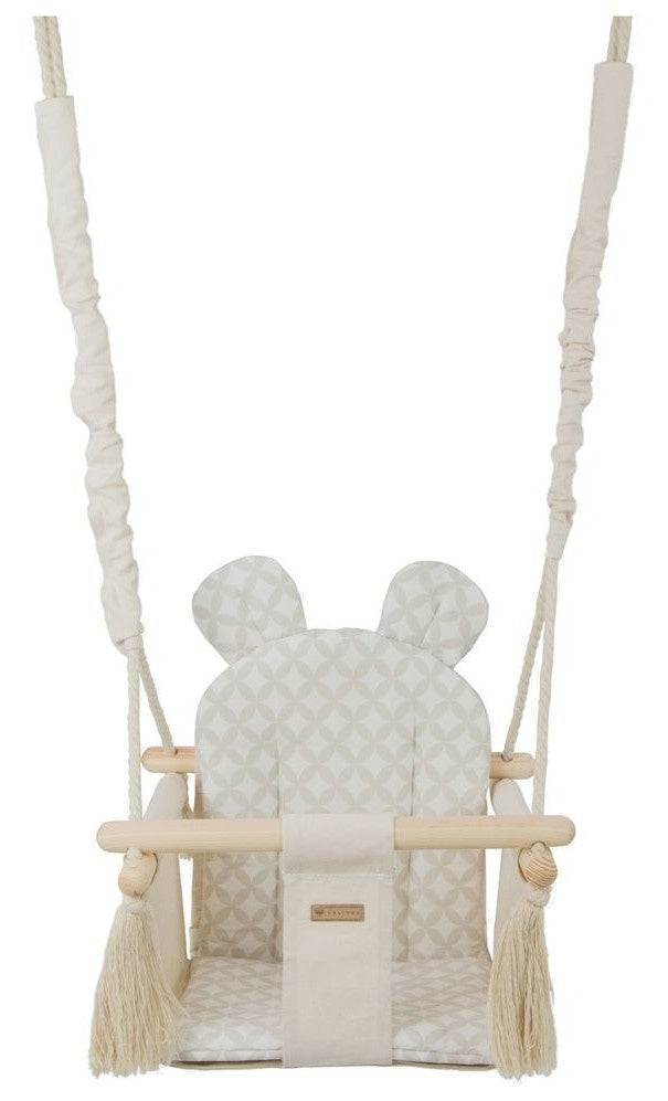 Baloiço bebé com orelhas até 20 kg creme padrão diamante