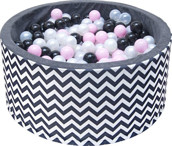 Piscina de bolas 90x40 cm com 200 bolas padrão zebra multicolor