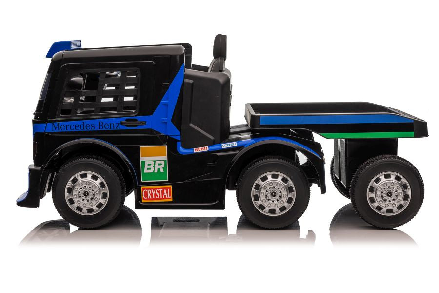 Camião elétrico infantil Mercedes XMX622B reboque azul-marinho LCD