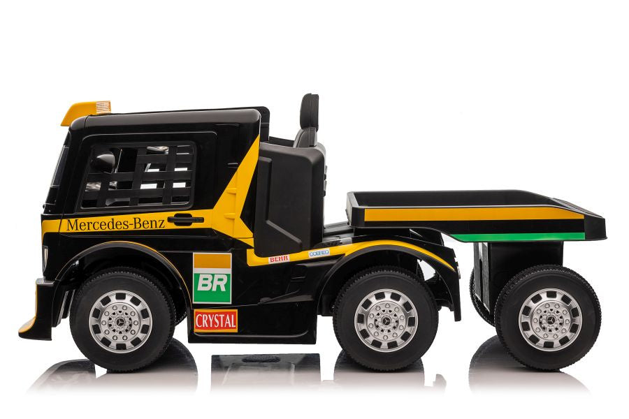 Camião elétrico infantil Mercedes XMX622B reboque amarelo LCD