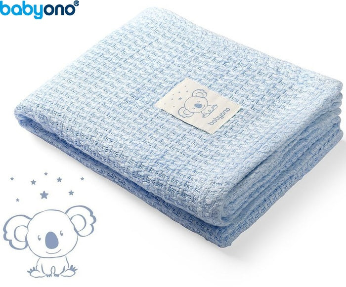 Baby Ono - Manta de malha de bambu azul