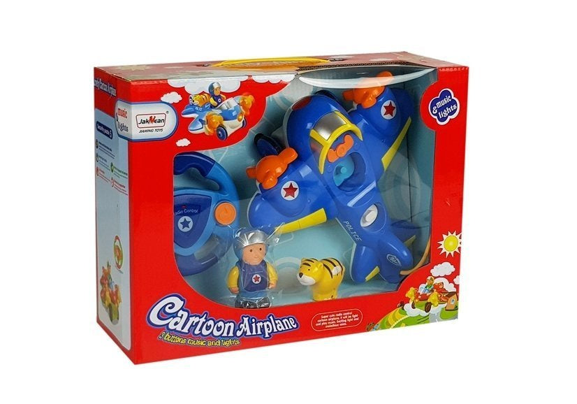 Avião telecomandado bebé com volante azul