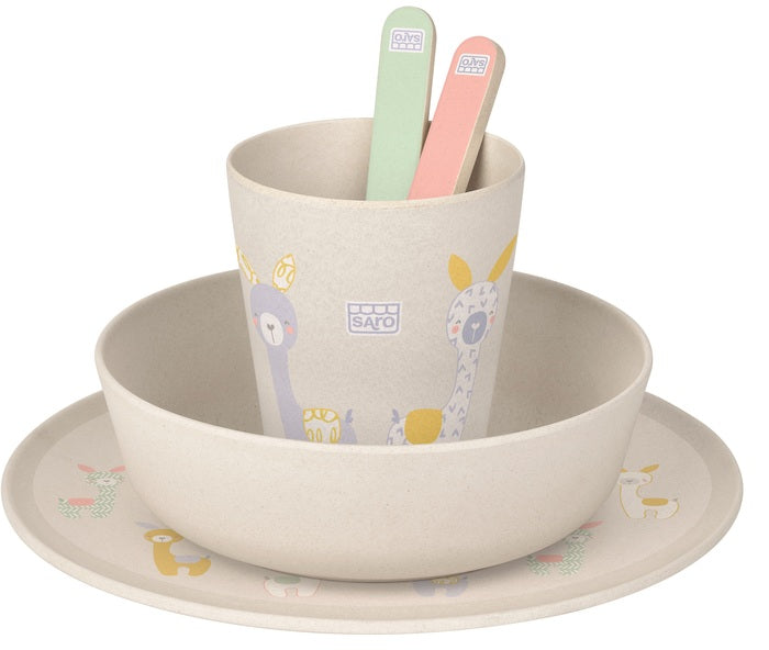 Saro - Louça 5 peças de bambu Wild Alpacas