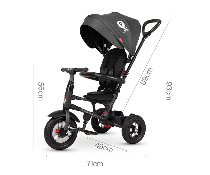 Triciclo Qplay Rito Borracha Black