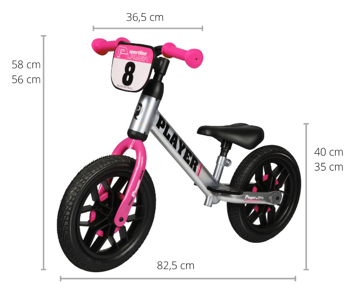 Bicicleta de Equilíbrio Qplay Player Pink