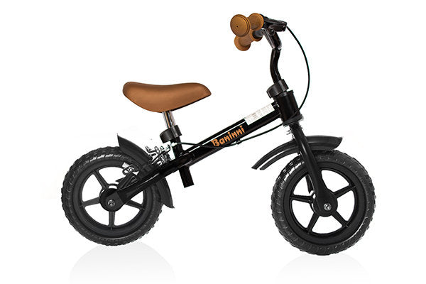 Bicicleta de equilíbrio Wheely Black Brown Baninni