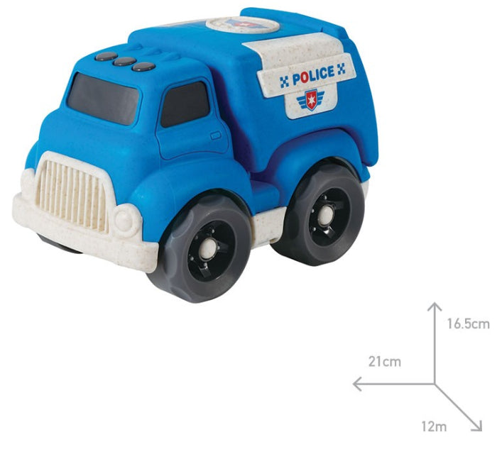 Eco Carro Bio Plástico com Sons 18 cm Polícia