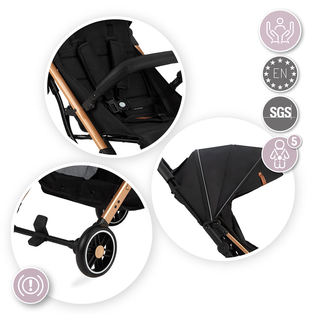 Carrinho de bebé Momi Estelle Gold-Black