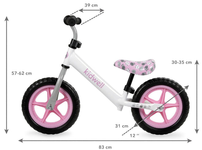 Bicicleta de Equilíbrio Kidwell Rebel White Bunny