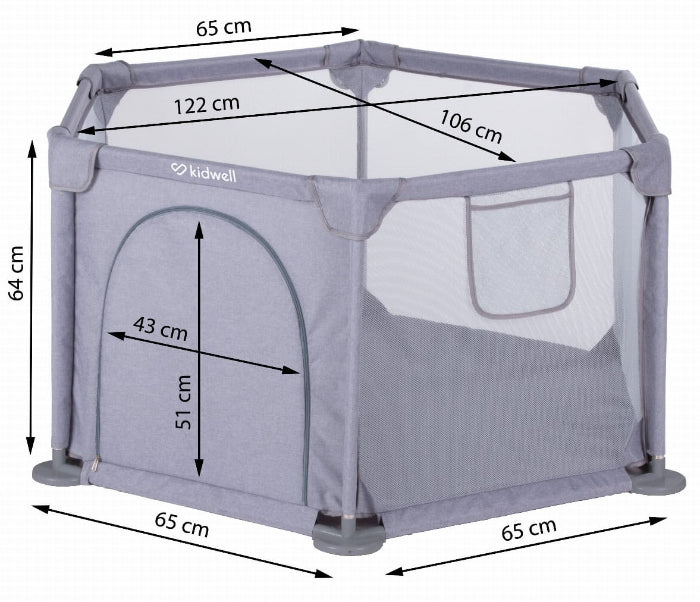 Parque 120x120cm Kidwell Fanko Gray