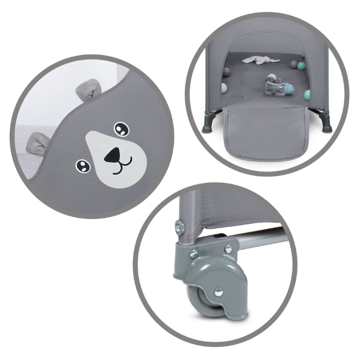 Cama de viagem 1 nível Kidwell Blissy Basic Gray