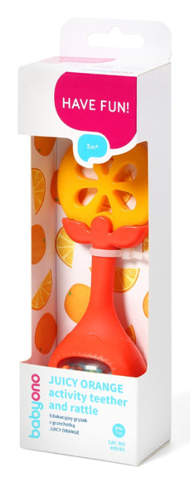 Mordedor com chocalho Baby Ono Juicy Orange