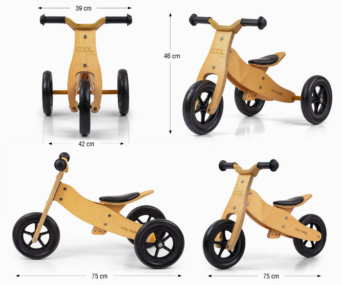 Bicicleta 2 em 1 Milly Mally Cool Natural