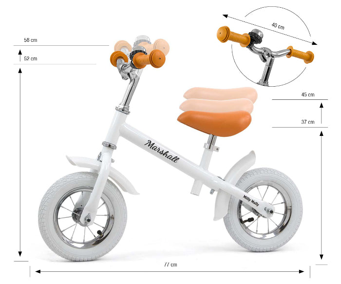 Bicicleta de Equilíbrio Milly Mally Marshall Air branca
