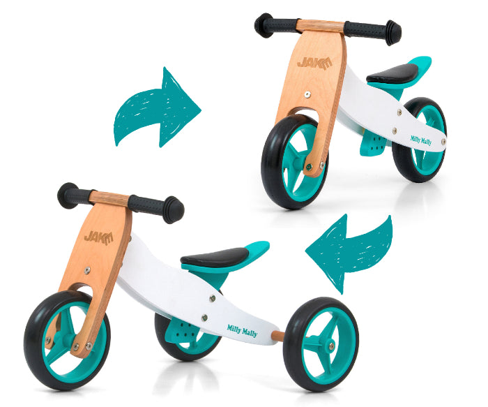 Bicicleta 2 em 1 Milly Mally Jake Classic Mint