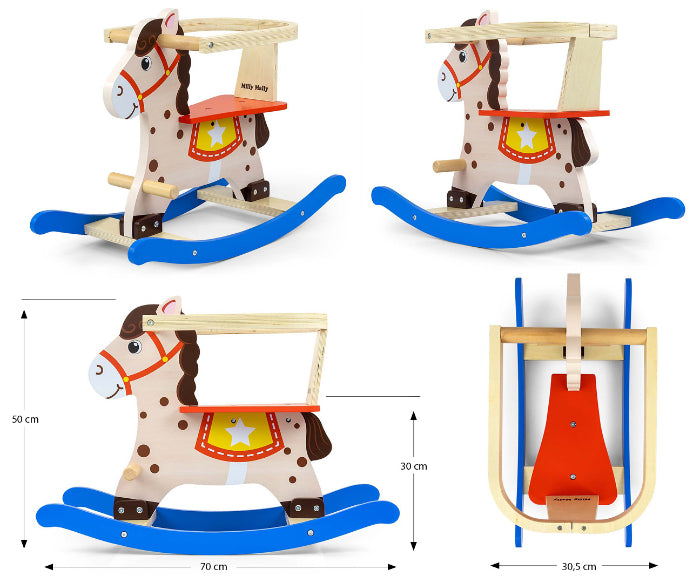 Cavalo de Baloiço Milly Mally Lucky 12 Blue/Red
