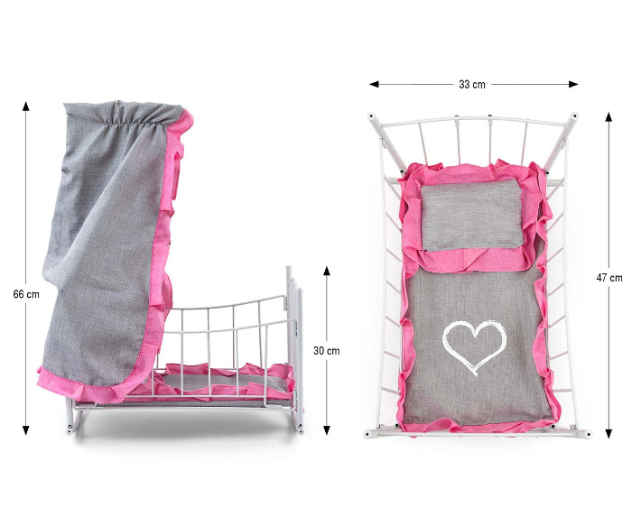 Berço para bonecas Milly Mally Lily Prestige Pink