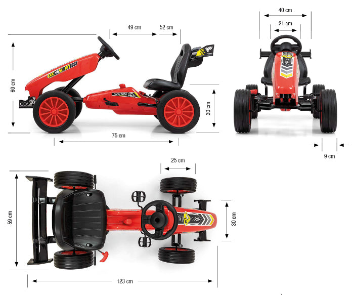 Kart a pedais Milly Mally Rocket Red