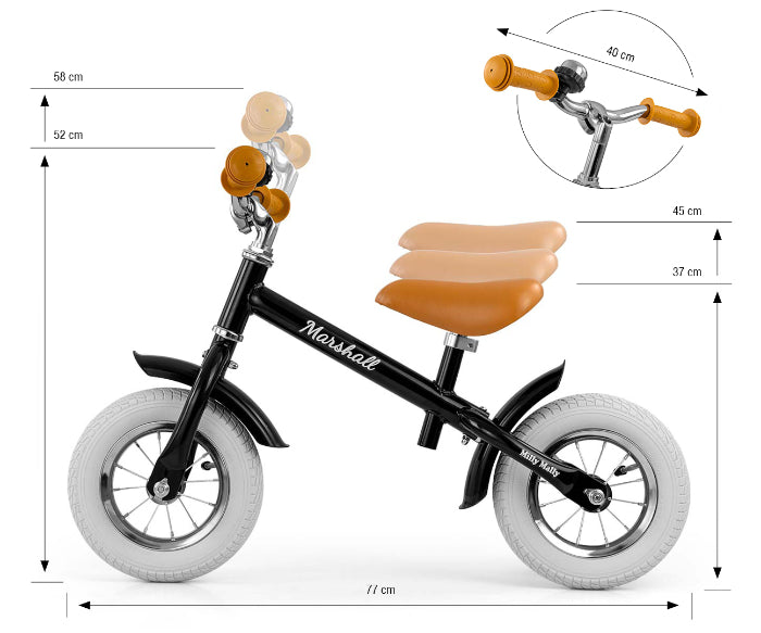 Bicicleta de Equilíbrio Milly Mally Marshall Air Black