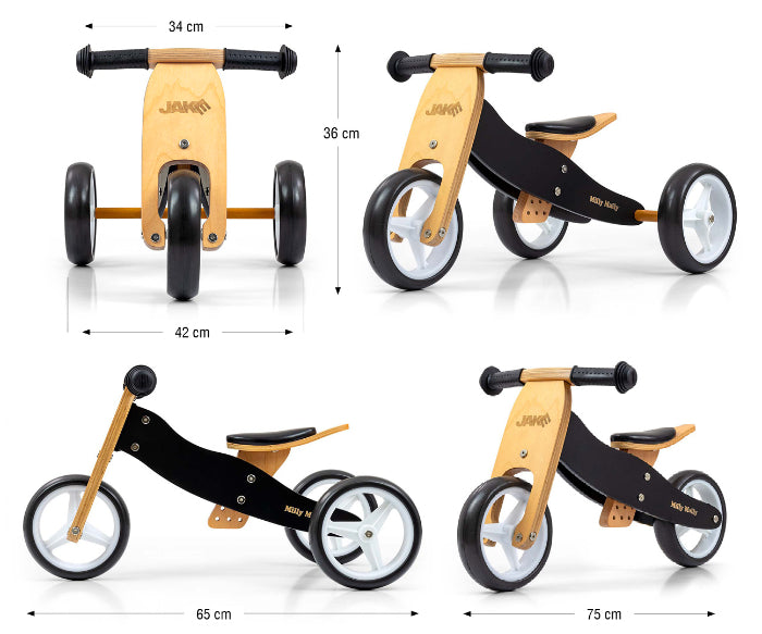 Bicicleta 2 em 1 Milly Mally Jake Classic Black