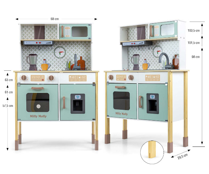 Cozinha de madeira Milly Mally Bjorn Mint
