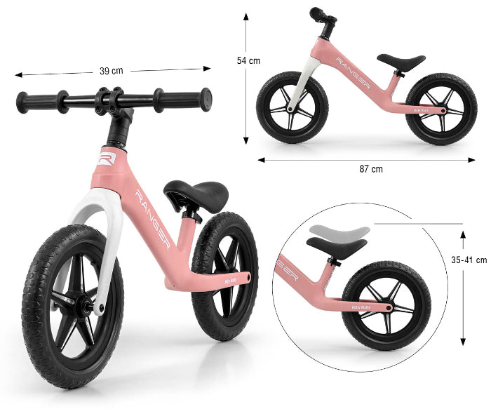 Bicicleta de Equilíbrio Milly Mally Ranger Flash Pink