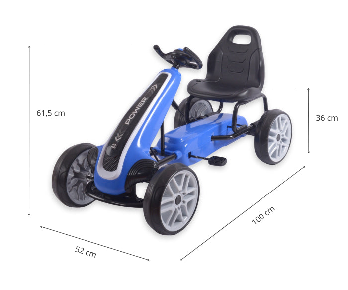 Kart a pedais Milly Mally Power Blue