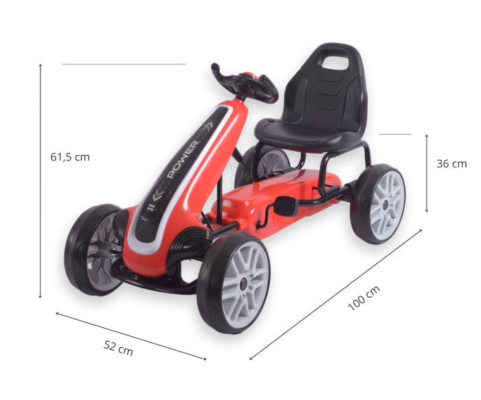 Kart a pedais Milly Mally Power Red