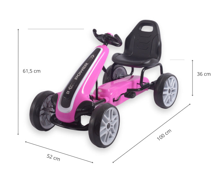 Kart a pedais Milly Mally Power Pink