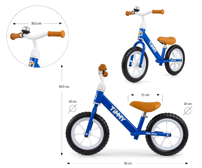 Bicicleta de Equilíbrio Milly Mally Timmy Navy