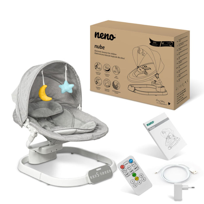Cadeira de baloiço eletrónica para bebés NENO Nube