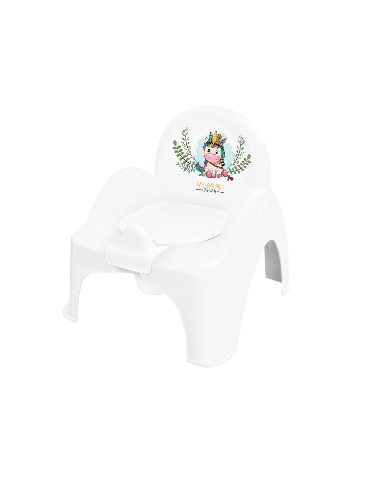 Cadeira Bacio anti-derrapante B.Active Wild & Free com música White/Pink - Unicorn
