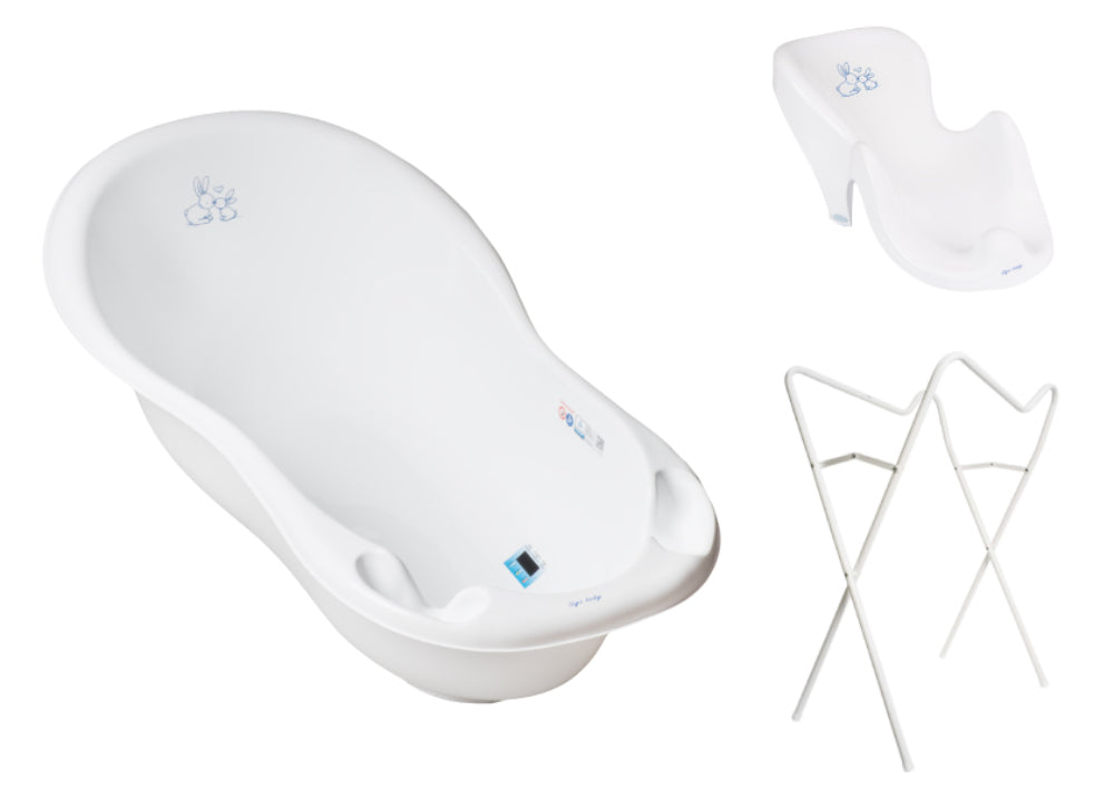 Banheira 86 cm com suporte, assento anti-derrapante e sistema de drenagem B.Active Little Bunnies White