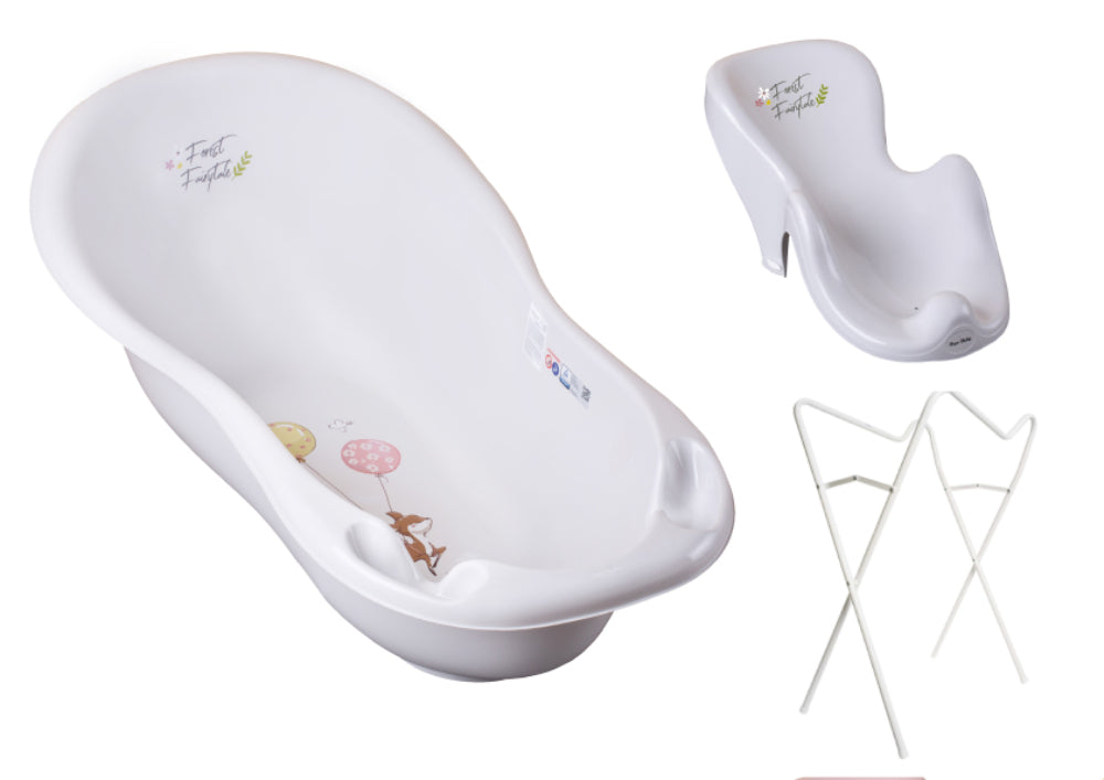 Banheira 86 cm com suporte e assento anti-derrapante B.Active Forest Fairytale Beige
