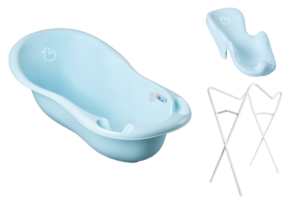 Banheira 102 cm com suporte e assento anti-derrapante B.Active Duck Blue