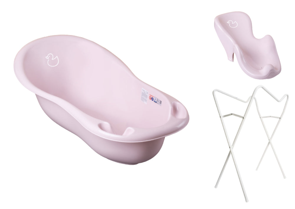 Banheira 102 cm com suporte e assento anti-derrapante B.Active Duck Pink