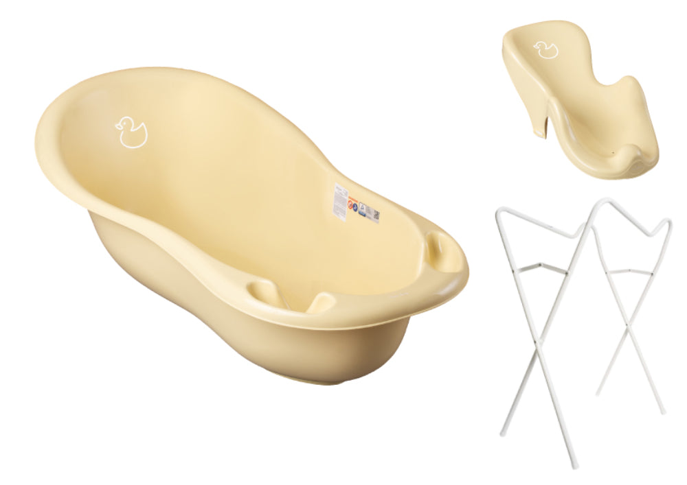 Banheira 86 cm com suporte e assento anti-derrapante B.Active Duck Yellow